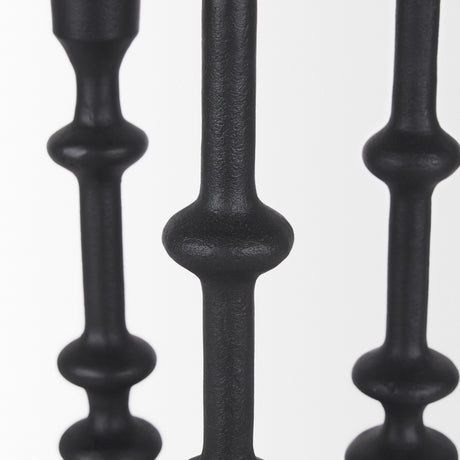 Paolo Matte Black Metal Candle Holder (Set of 3) from Mercana - Luna Furniture
