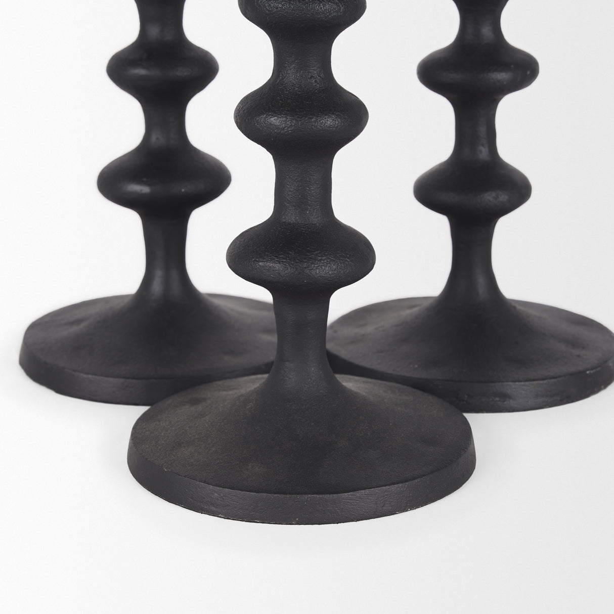 Paolo Matte Black Metal Candle Holder (Set of 3) from Mercana - Luna Furniture