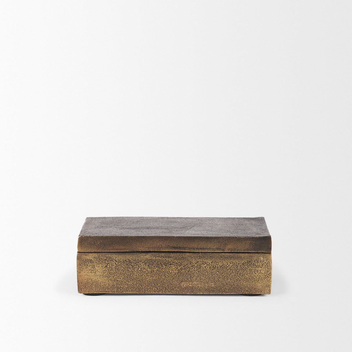 Porschia Small Antiqued Gold Metal Decorative Box from Mercana - Luna Furniture