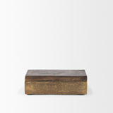 Porschia Small Antiqued Gold Metal Decorative Box from Mercana - Luna Furniture