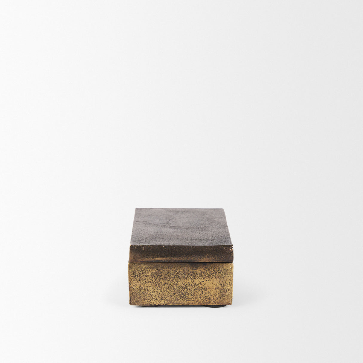Porschia Small Antiqued Gold Metal Decorative Box from Mercana - Luna Furniture