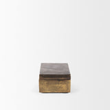 Porschia Small Antiqued Gold Metal Decorative Box from Mercana - Luna Furniture