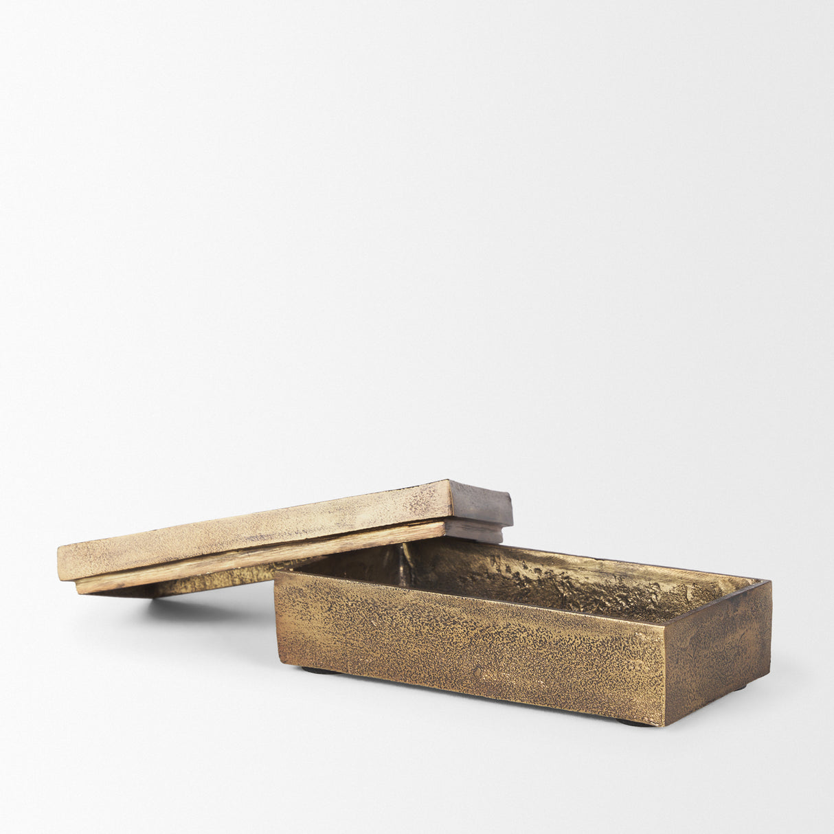 Porschia Small Antiqued Gold Metal Decorative Box from Mercana - Luna Furniture