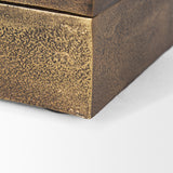 Porschia Small Antiqued Gold Metal Decorative Box from Mercana - Luna Furniture