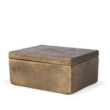 Porschia Large Antiqued Gold Metal Decorative Box from Mercana - Luna Furniture