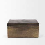 Porschia Large Antiqued Gold Metal Decorative Box from Mercana - Luna Furniture