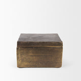 Porschia Large Antiqued Gold Metal Decorative Box from Mercana - Luna Furniture