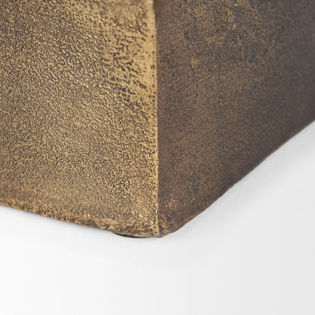 Porschia Large Antiqued Gold Metal Decorative Box from Mercana - Luna Furniture