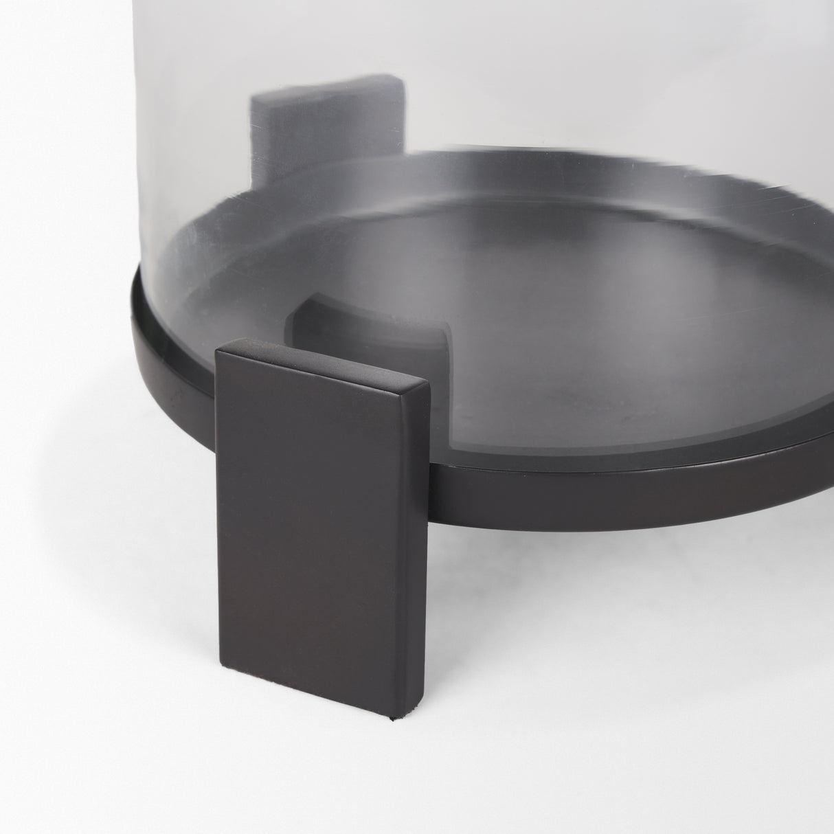 Price Large Matte Black-Brown Metal w/ Glass Hurricane Candle Holder from Mercana - Luna Furniture