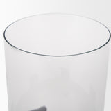 Price Small Matte Black-Brown Metal w/ Glass Hurricane Candle Holder from Mercana - Luna Furniture