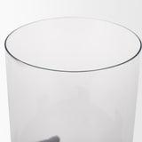 Price Small Matte Black-Brown Metal w/ Glass Hurricane Candle Holder from Mercana - Luna Furniture