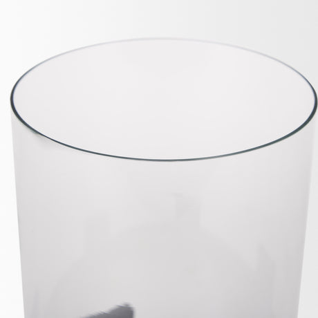 Price Small Matte Black-Brown Metal w/ Glass Hurricane Candle Holder from Mercana - Luna Furniture