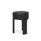 Riya Solid Black Wooden Stool from Mercana - Luna Furniture