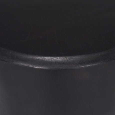 Riya Solid Black Wooden Stool from Mercana - Luna Furniture