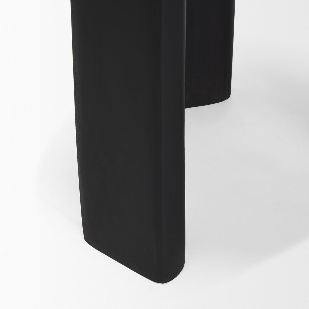 Riya Solid Black Wooden Stool from Mercana - Luna Furniture
