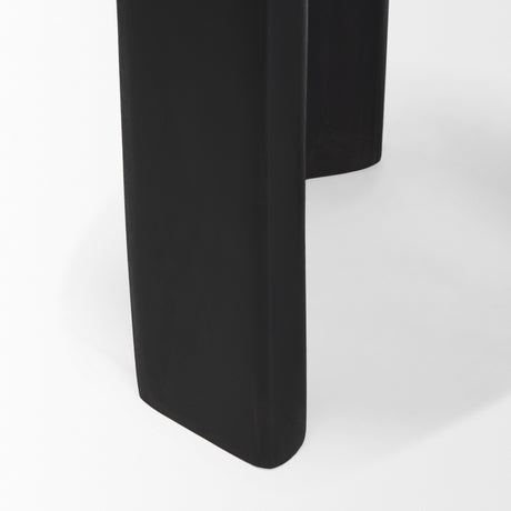 Riya Solid Black Wooden Stool from Mercana - Luna Furniture
