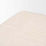 Shae Brown Wood w/ Oatmeal Fabric Ottoman from Mercana - Luna Furniture