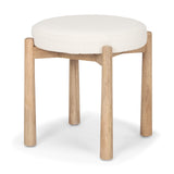 Shaiden Brown Wood w/ Cream Fabric Stool from Mercana - Luna Furniture