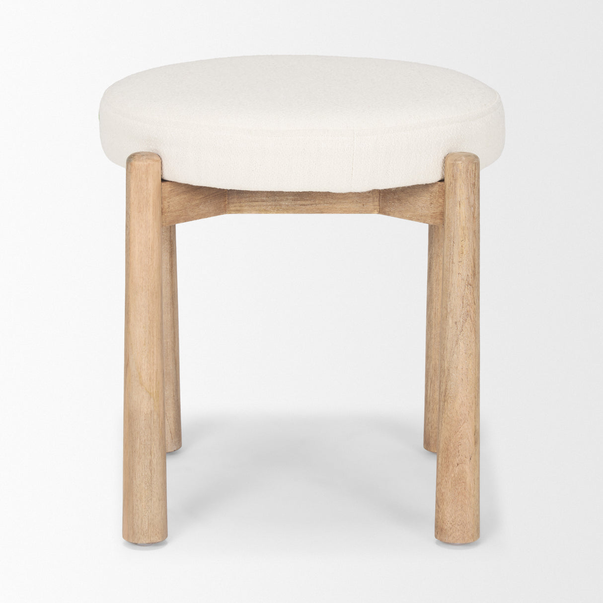 Shaiden Brown Wood w/ Cream Fabric Stool from Mercana - Luna Furniture