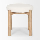 Shaiden Brown Wood w/ Cream Fabric Stool from Mercana - Luna Furniture