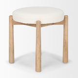 Shaiden Brown Wood w/ Cream Fabric Stool from Mercana - Luna Furniture