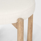 Shaiden Brown Wood w/ Cream Fabric Stool from Mercana - Luna Furniture