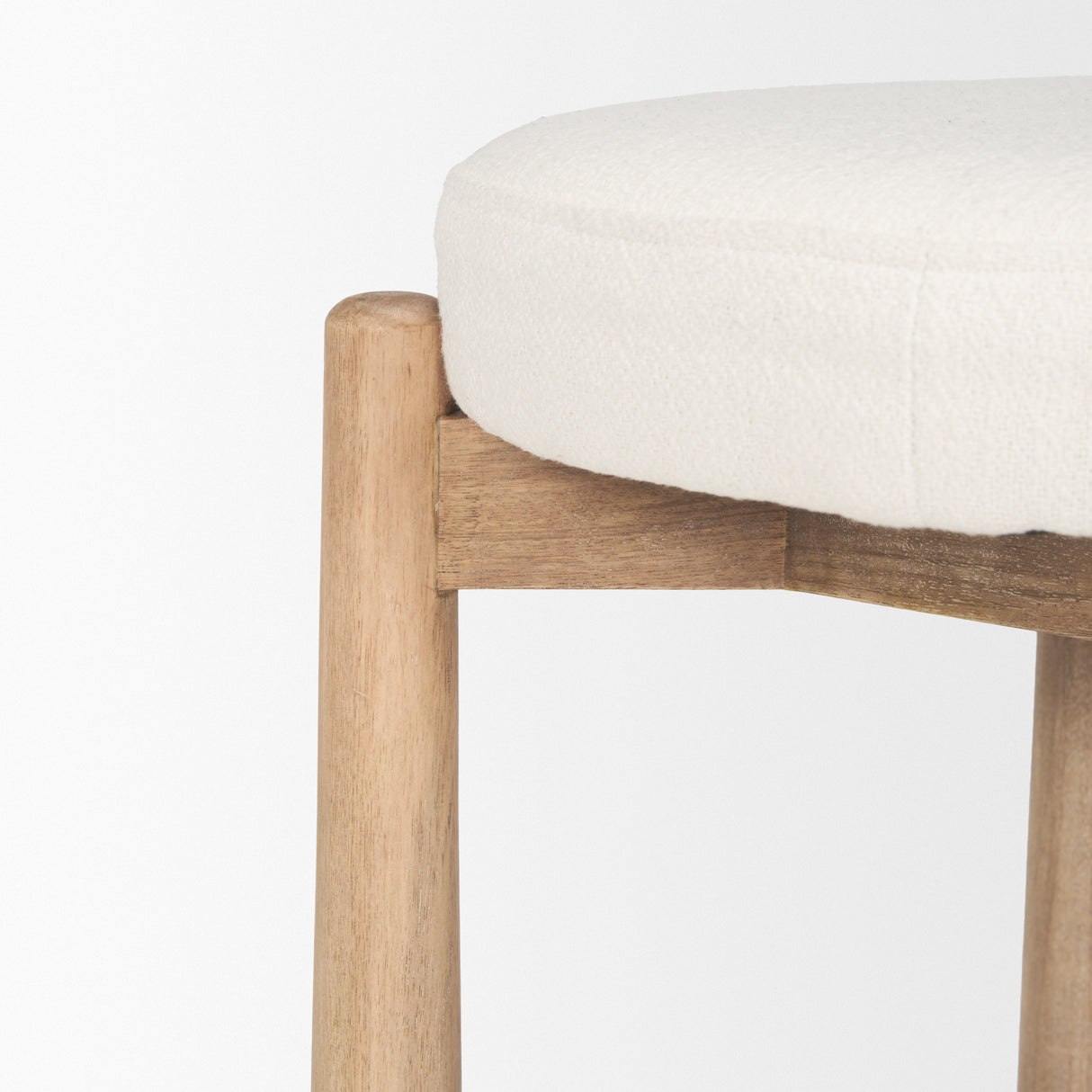 Shaiden Brown Wood w/ Cream Fabric Stool from Mercana - Luna Furniture