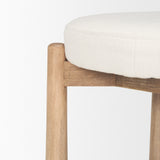 Shaiden Brown Wood w/ Cream Fabric Stool from Mercana - Luna Furniture