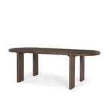 Sohan Dark Elm Wood Oval Dining Table from Mercana - Luna Furniture