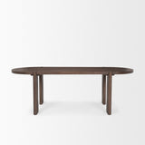 Sohan Dark Elm Wood Oval Dining Table from Mercana - Luna Furniture