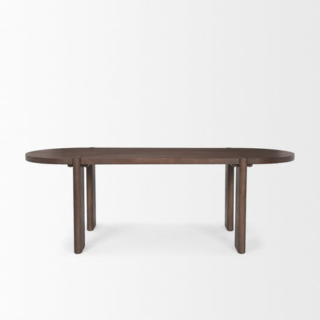 Sohan Dark Elm Wood Oval Dining Table from Mercana - Luna Furniture