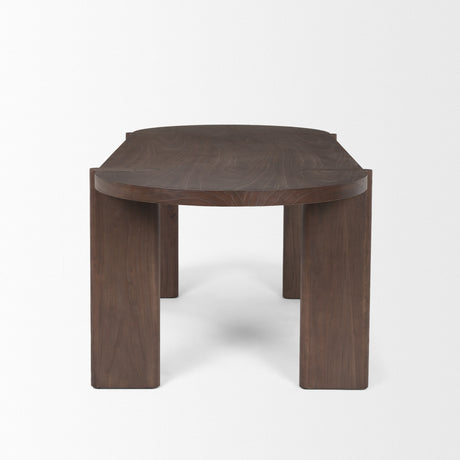 Sohan Dark Elm Wood Oval Dining Table from Mercana - Luna Furniture