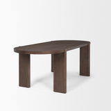 Sohan Dark Elm Wood Oval Dining Table from Mercana - Luna Furniture