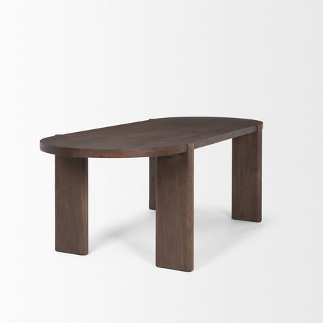 Sohan Dark Elm Wood Oval Dining Table from Mercana - Luna Furniture
