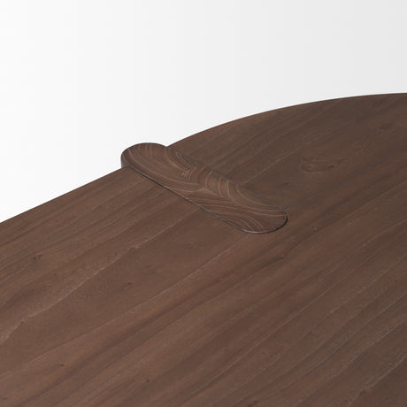 Sohan Dark Elm Wood Oval Dining Table from Mercana - Luna Furniture