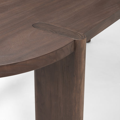 Sohan Dark Elm Wood Oval Dining Table from Mercana - Luna Furniture