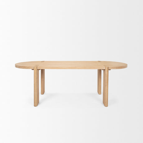 Sohan Light Brown Wood Oval Dining Table from Mercana - Luna Furniture