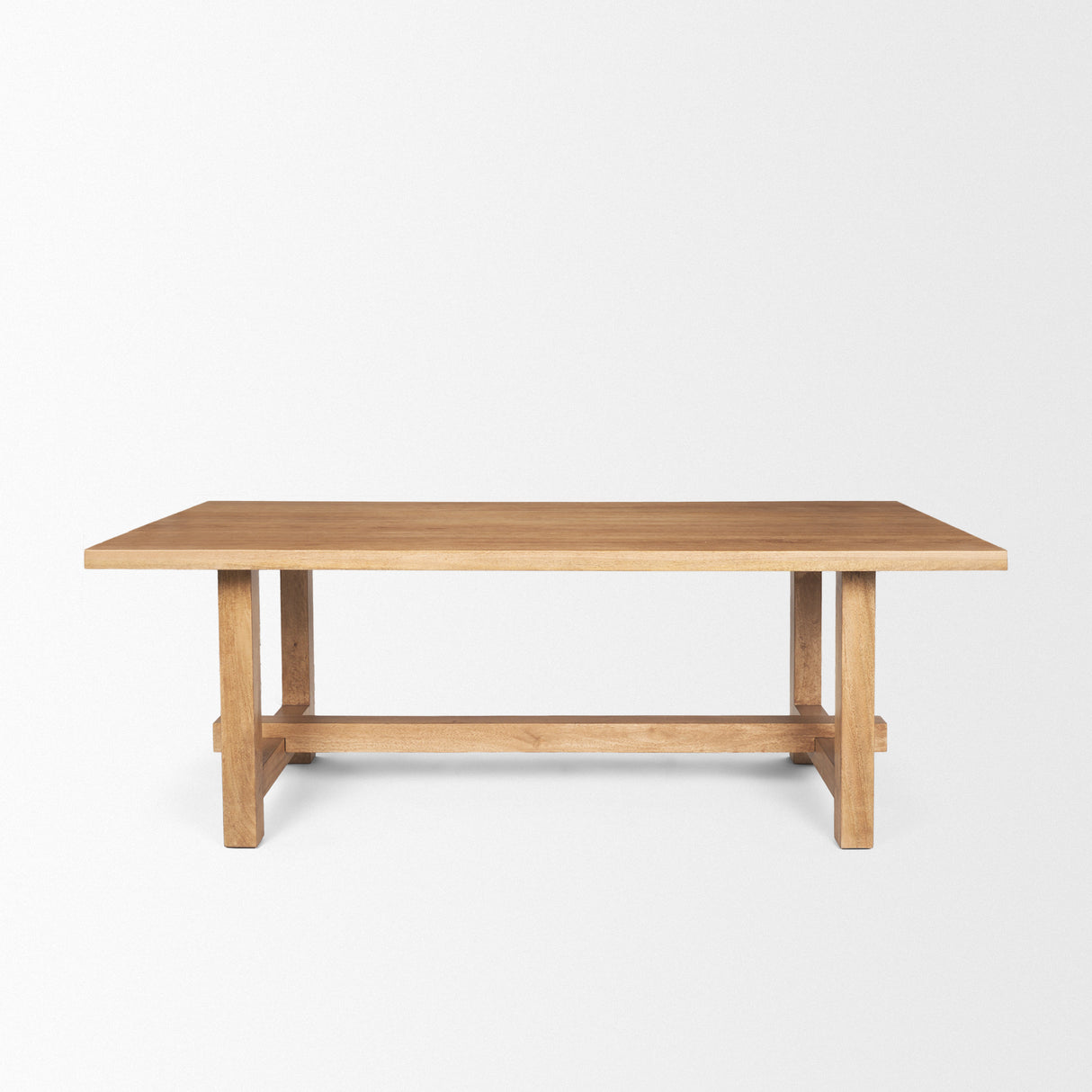 Suke Rectangular Natural Wood Trestle Dining Table from Mercana - Luna Furniture