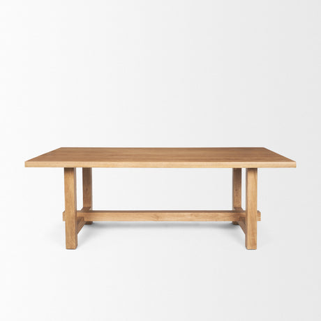 Suke Rectangular Natural Wood Trestle Dining Table from Mercana - Luna Furniture