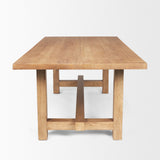 Suke Rectangular Natural Wood Trestle Dining Table from Mercana - Luna Furniture