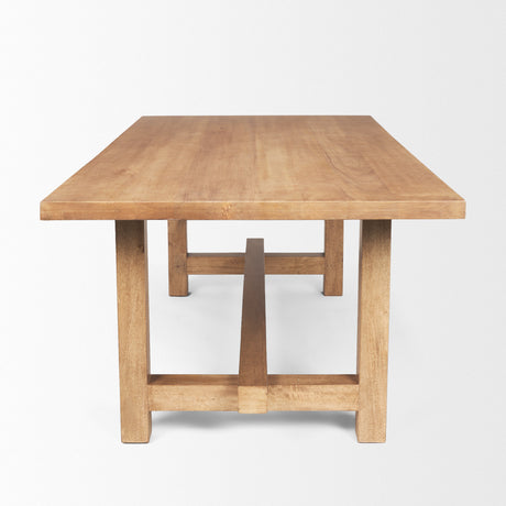 Suke Rectangular Natural Wood Trestle Dining Table from Mercana - Luna Furniture