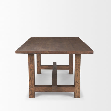 Suke 84" Medium Brown Rectangular Oak Dining Table from Mercana - Luna Furniture