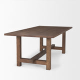 Suke 84" Medium Brown Rectangular Oak Dining Table from Mercana - Luna Furniture