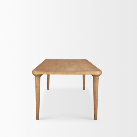 Suvan 84L Light Brown Rectangular Oak Wood Dining Table from Mercana - Luna Furniture