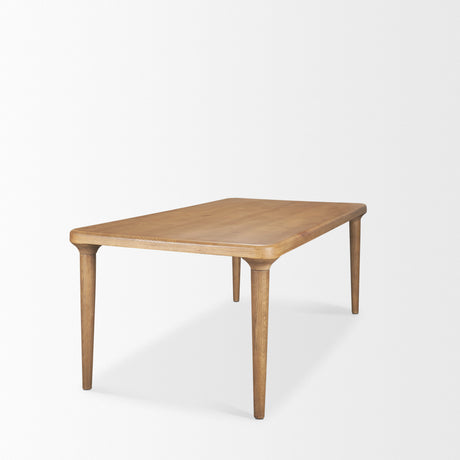 Suvan 84L Light Brown Rectangular Oak Wood Dining Table from Mercana - Luna Furniture