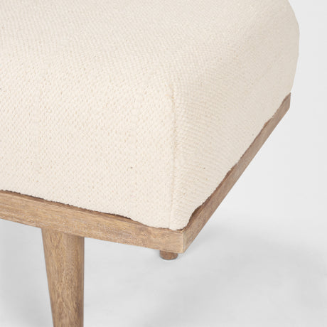 Shae Brown Wood w/ Oatmeal Fabric Bench from Mercana - Luna Furniture