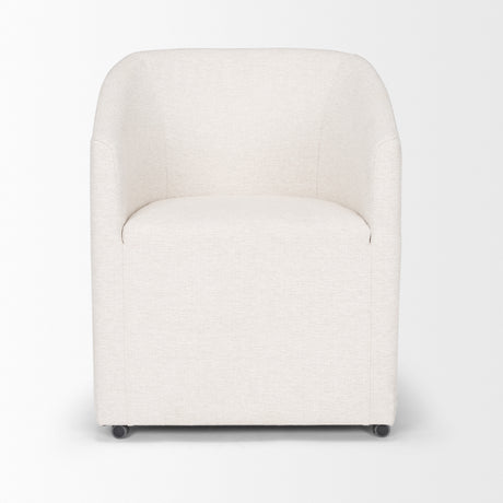 Sondra Oatmeal Performance Fabric Upholstered Club Dining Chair from Mercana - Luna Furniture
