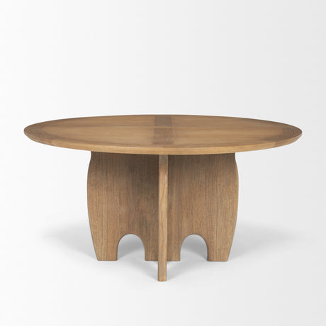 Sonomi Brown Solid Rubber Wood w/ Round Oak Tabletop Dining Table from Mercana - Luna Furniture