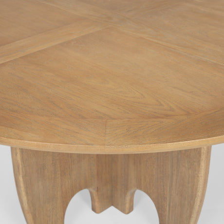 Sonomi Brown Solid Rubber Wood w/ Round Oak Tabletop Dining Table from Mercana - Luna Furniture
