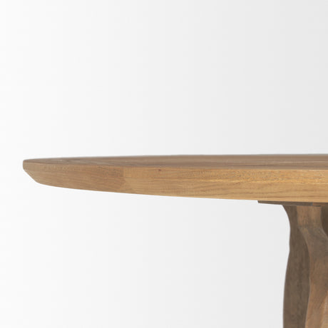 Sonomi Brown Solid Rubber Wood w/ Round Oak Tabletop Dining Table from Mercana - Luna Furniture